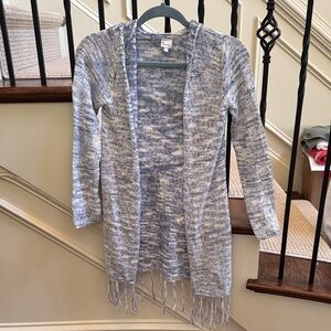 Miss Girls Blue Cardigan With Hoddie Size 12